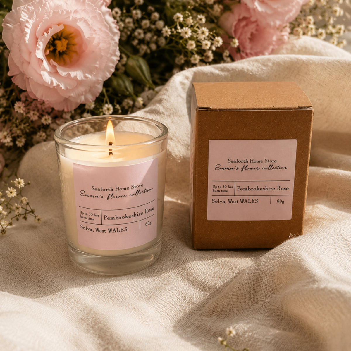 Emma's Flower Collection: Pembrokeshire Rose Candle