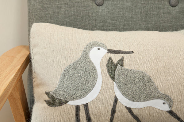 Handmade Dunlin Wading Bird Cushion