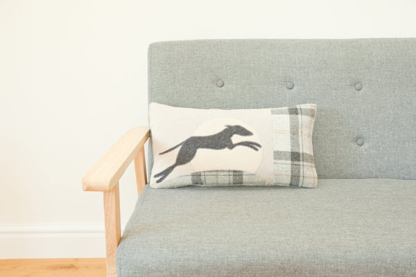 Handmade Leaping Hound cushion