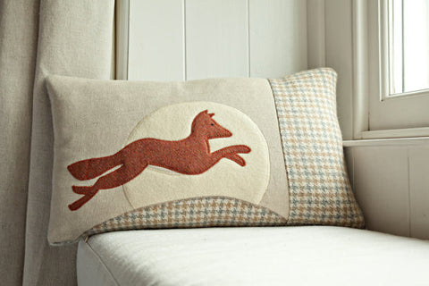 Handmade Leaping Fox Cushion