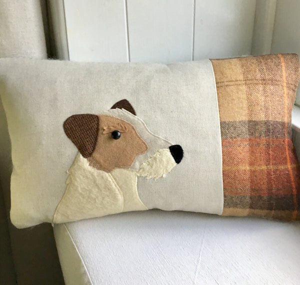 Handmade Jack Russell dog cushion