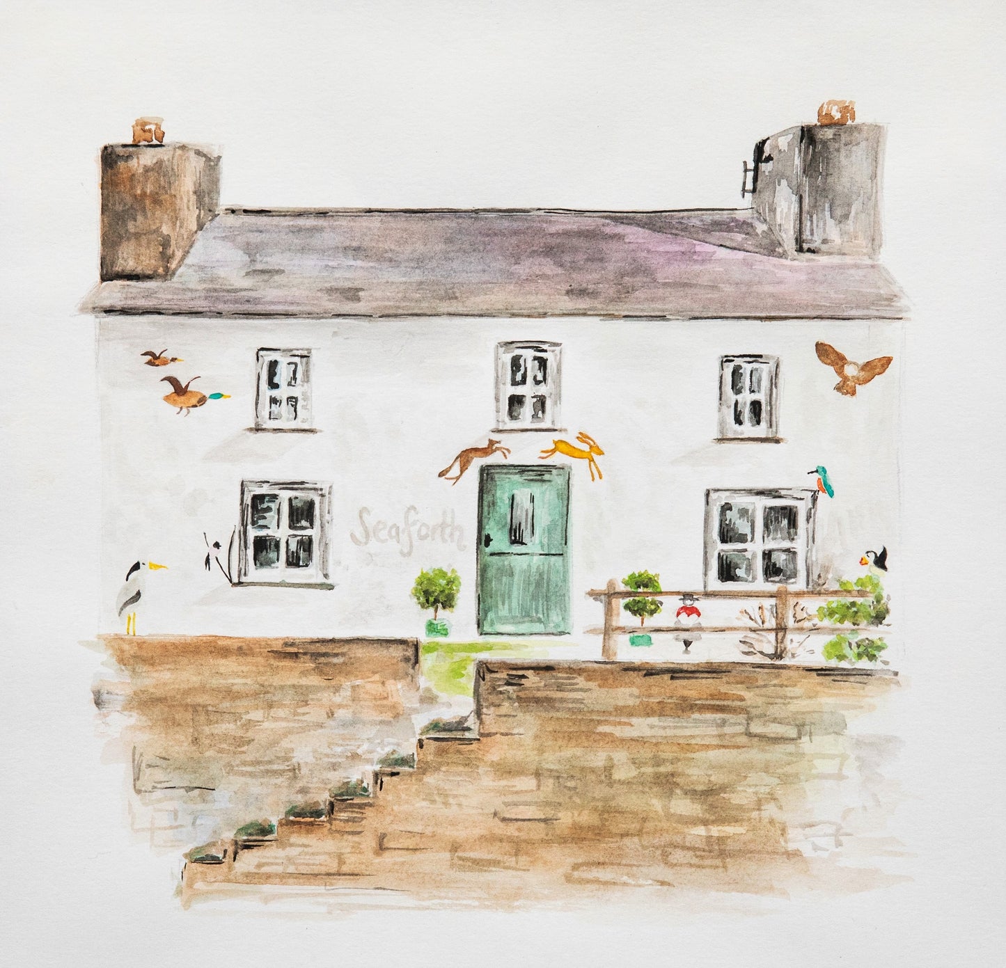 Pack of 4 Seaforth Cottage Cards