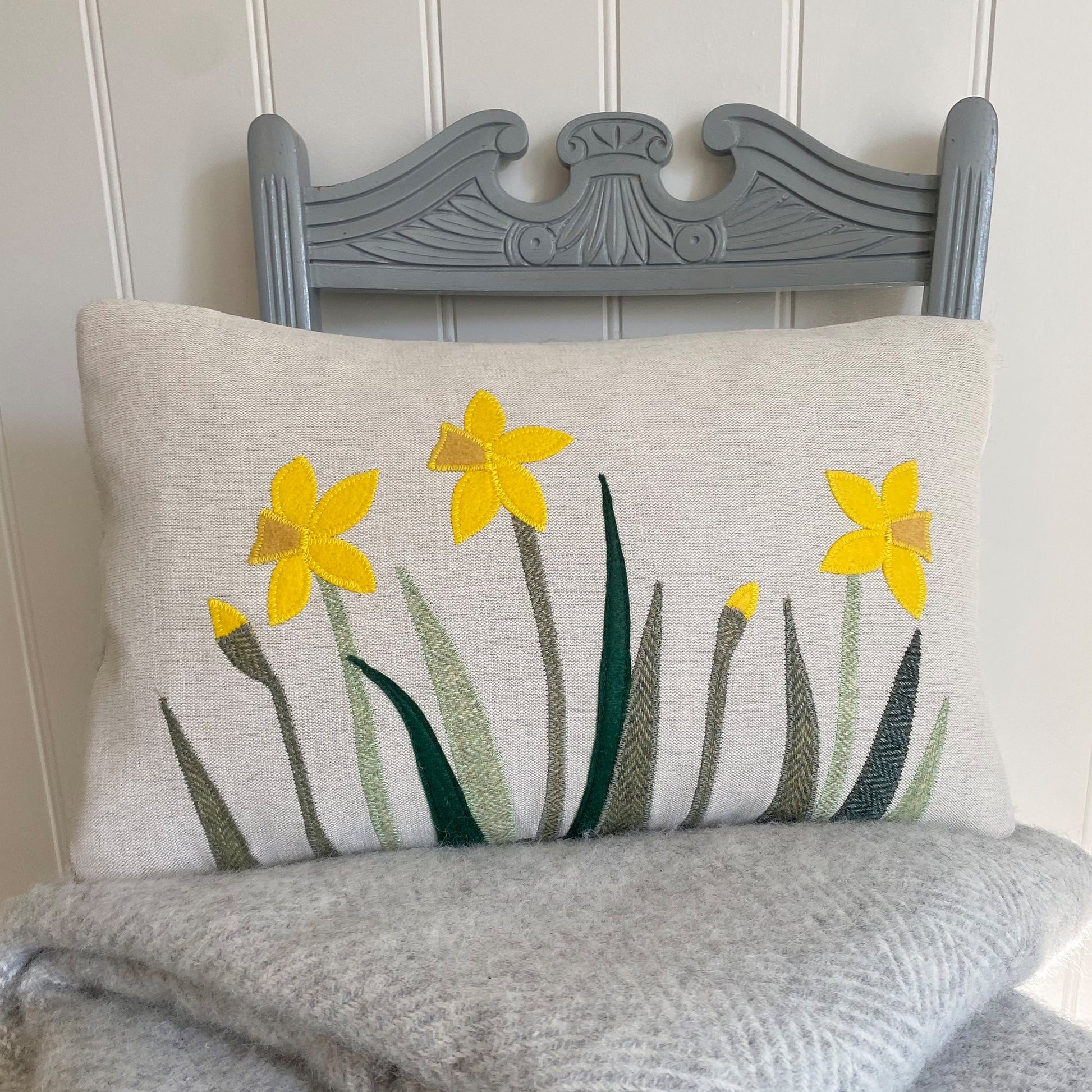 Handmade Daffodil Cushion