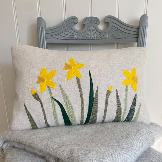 Handmade Daffodil Cushion