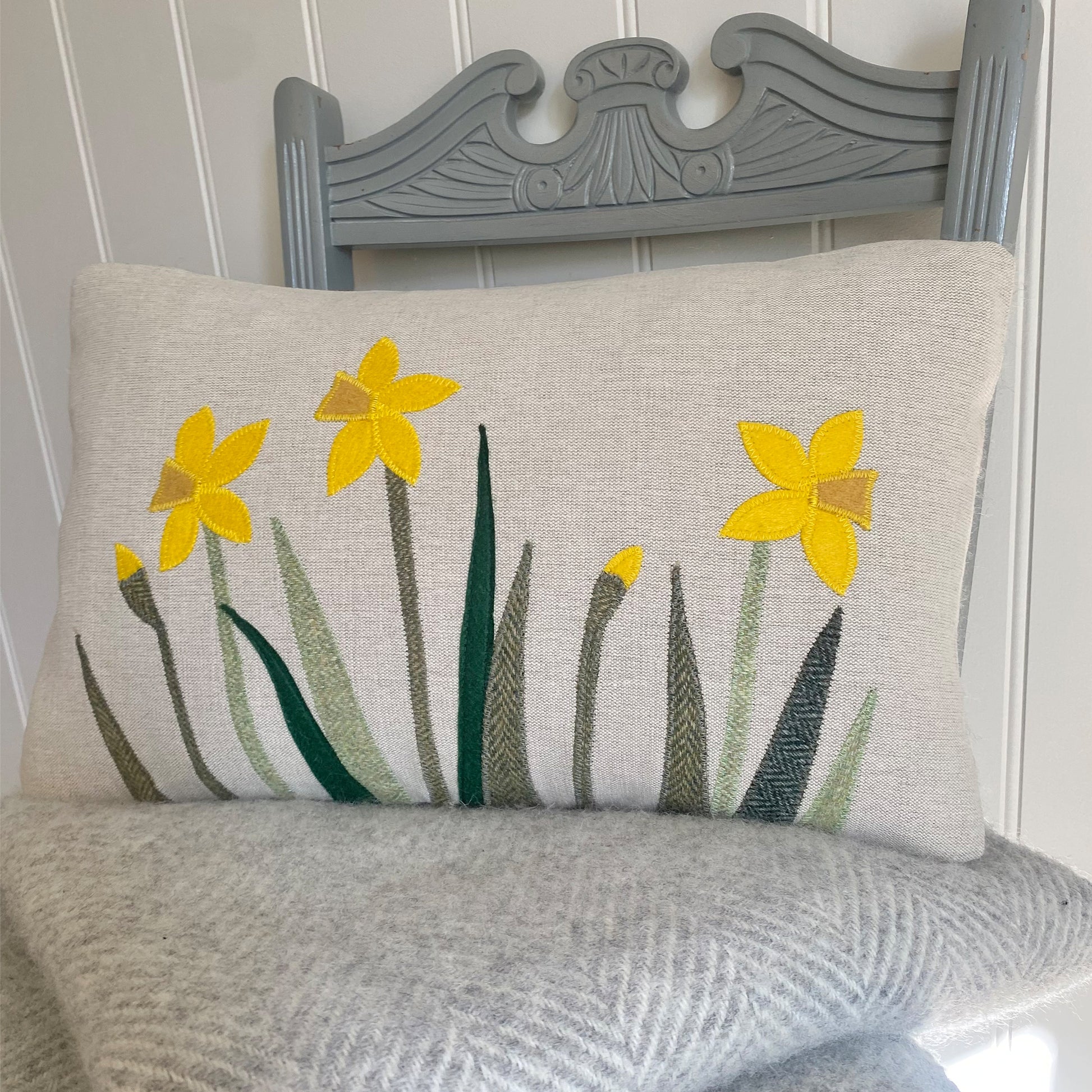Handmade Daffodil Cushion