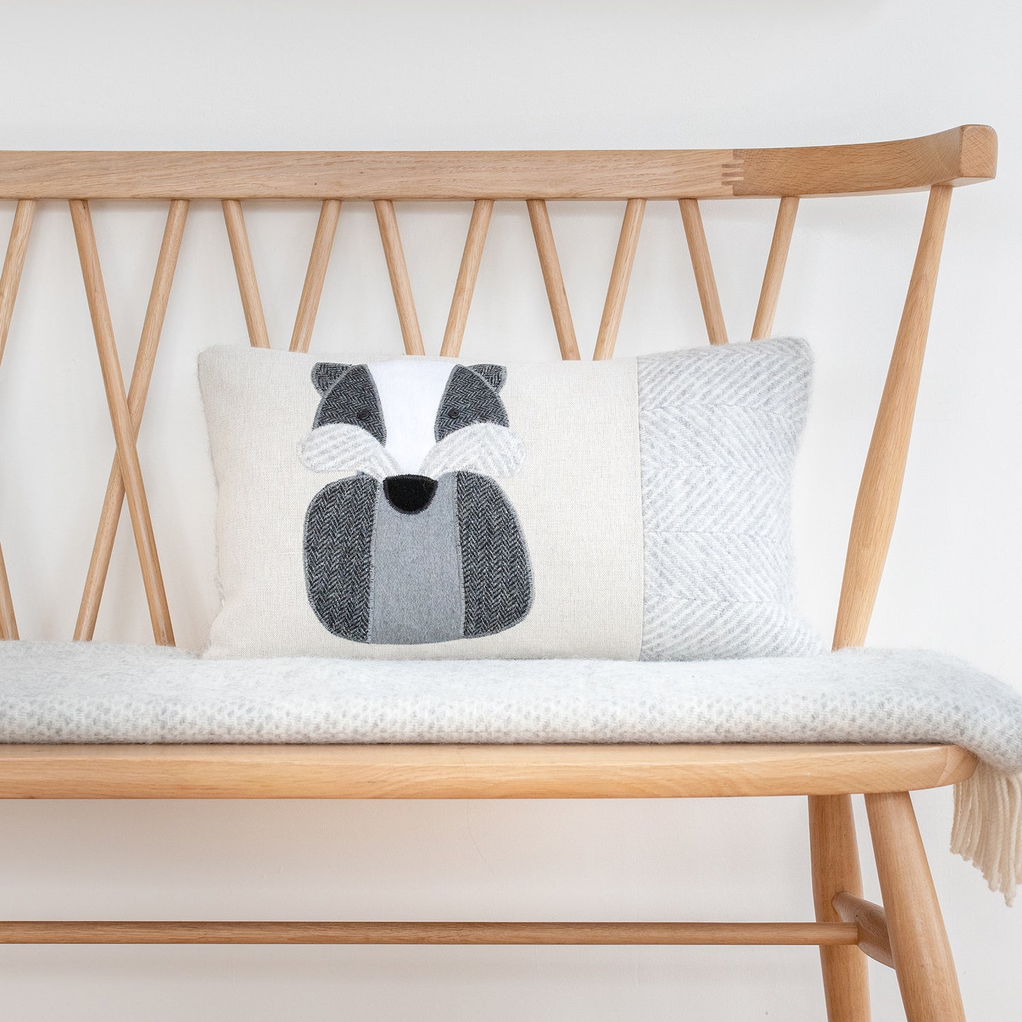 Handmade Badger Cushion