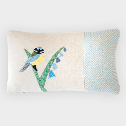 Handmade Blue Tit Cushion