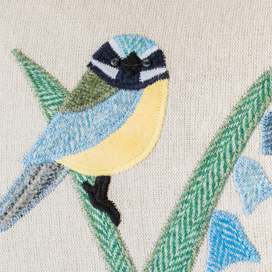 Close up of Blue Tit Cushion