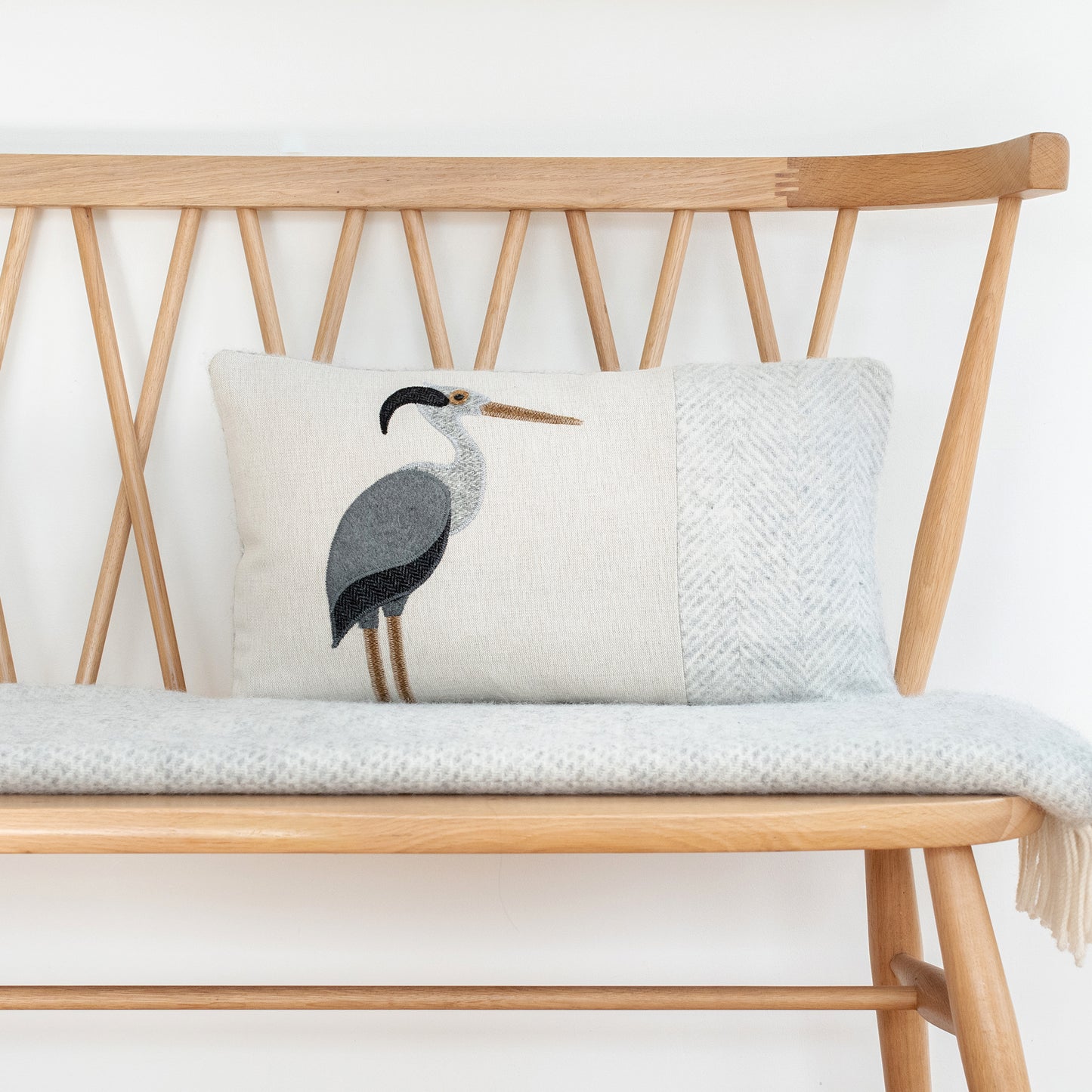 Handmade Heron Cushion