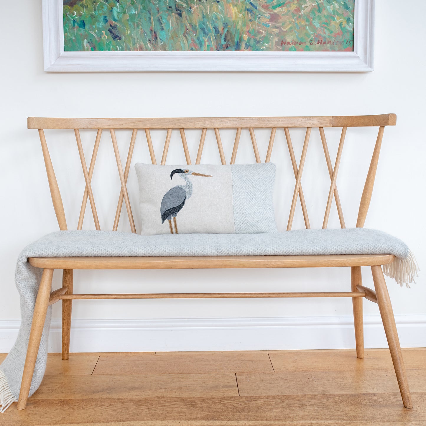 Handmade Heron Cushion