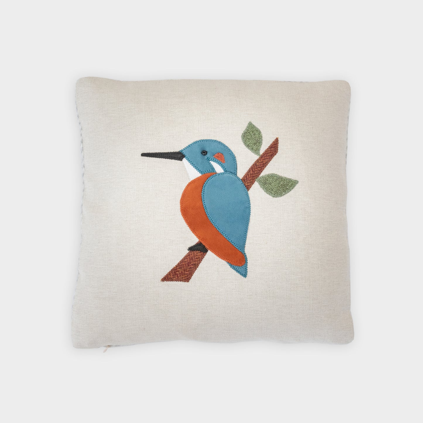 Handmade Square Kingfisher Cushion