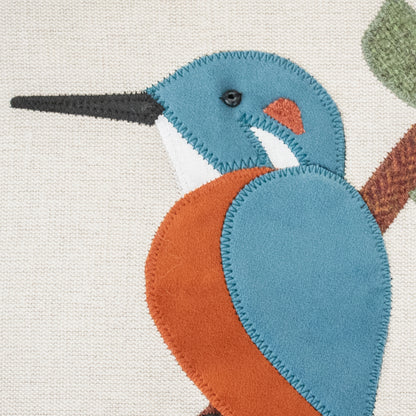 Handmade Square Kingfisher Cushion