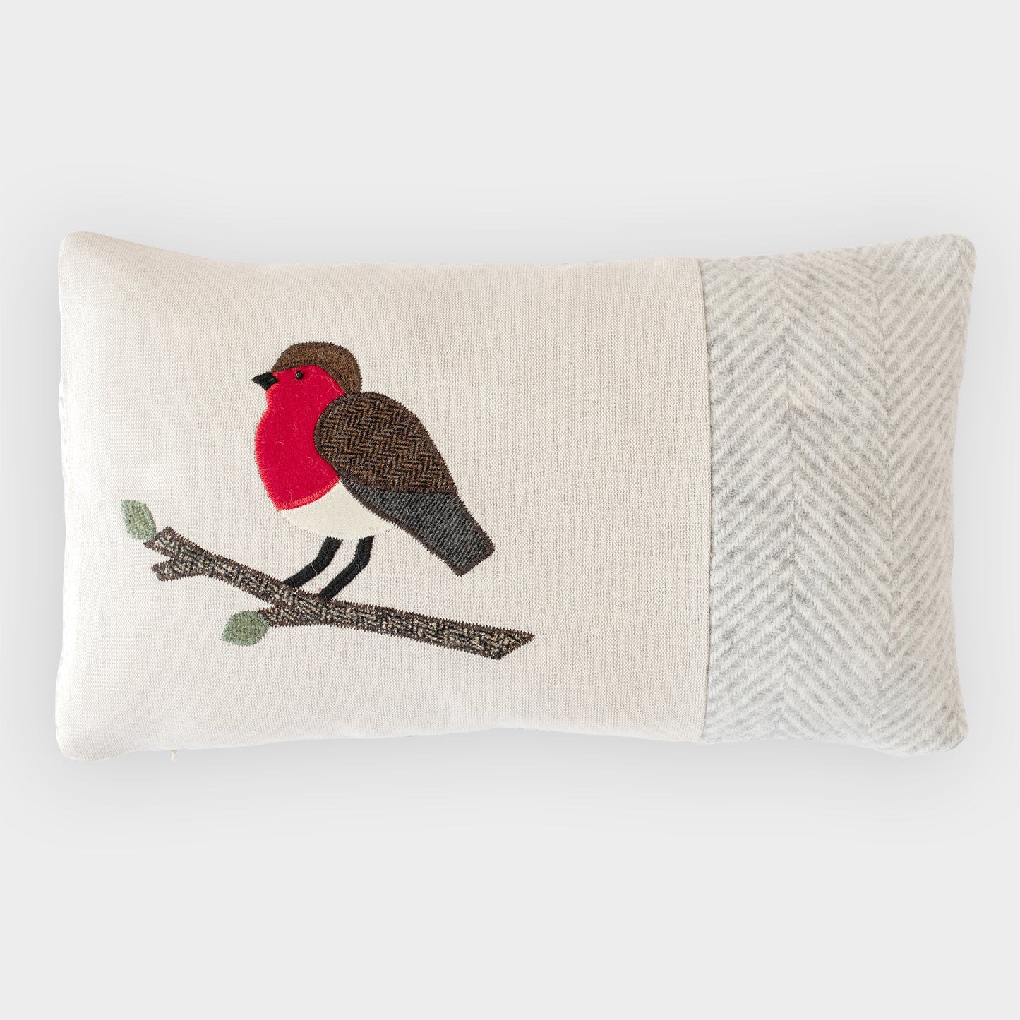 Handmade Oblong Robin Cushion
