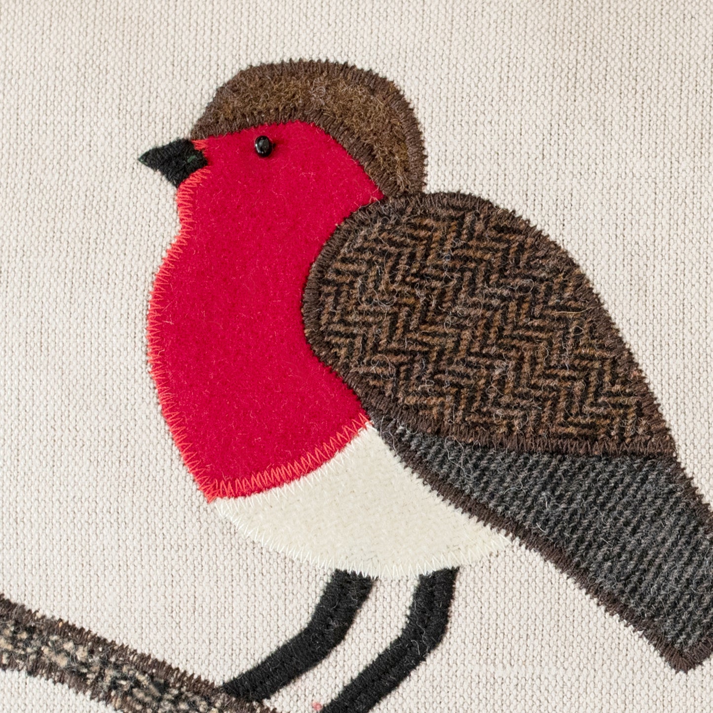 Handmade Oblong Robin Cushion