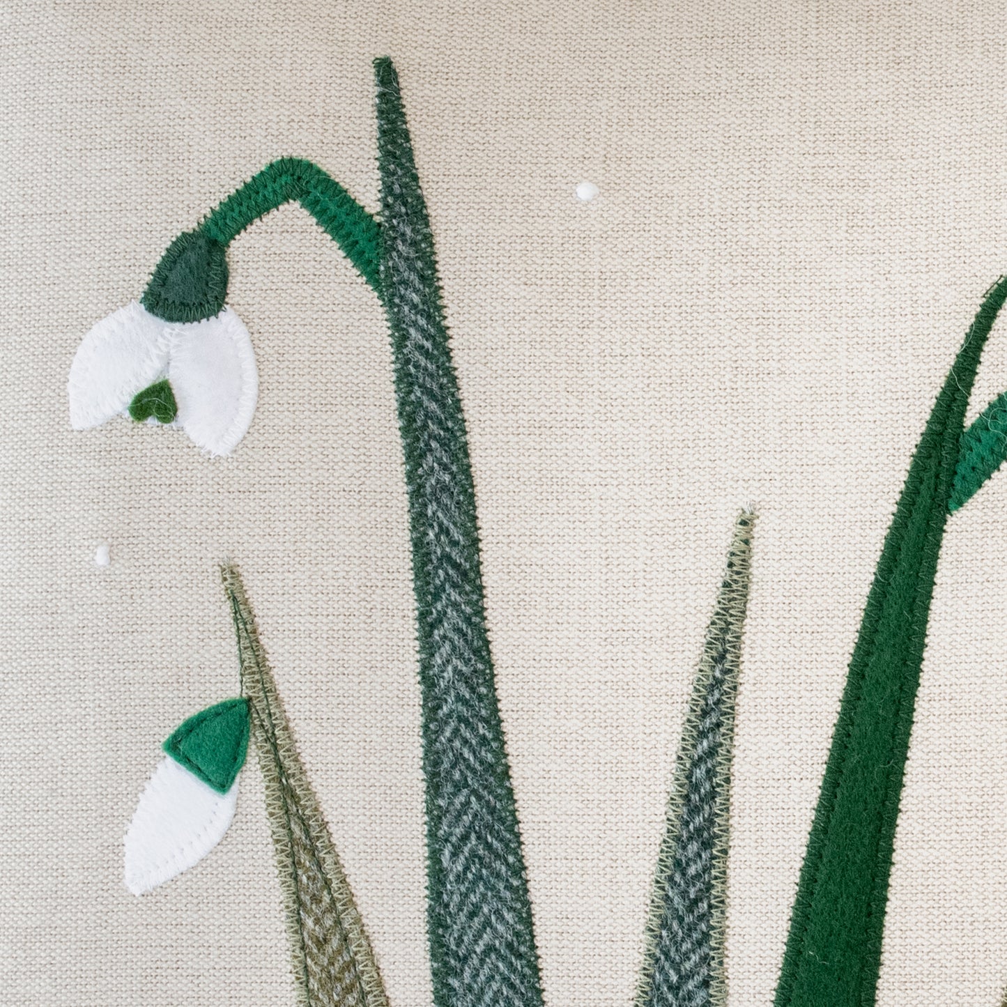 Handmade Snowdrop Cushion