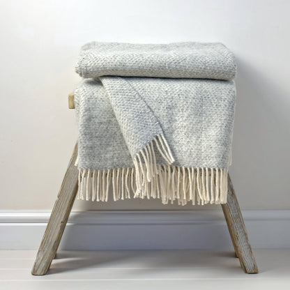 Pure Wool Throw – Soft Grey