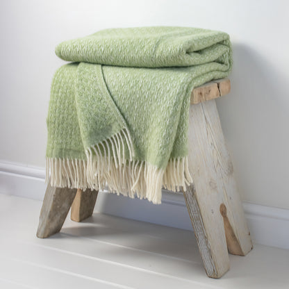 Pure Wool Throw – Moss Green