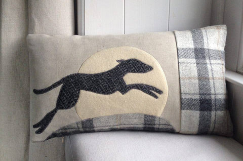 Handmade Leaping Hound cushion