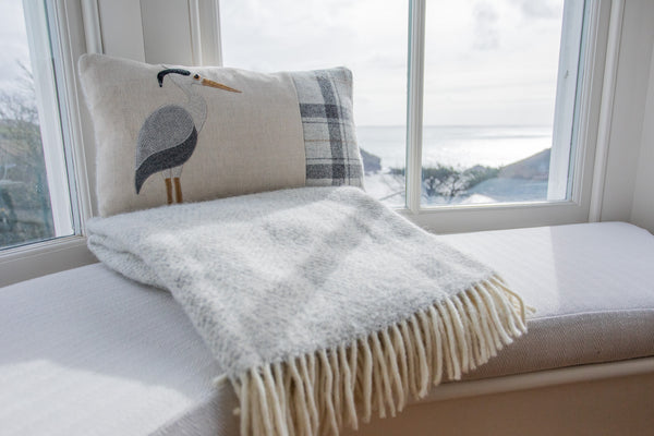 Handmade Heron cushion