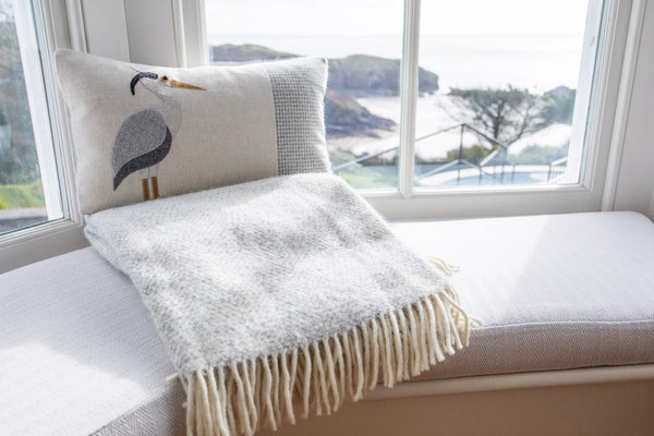 Handmade Heron cushion