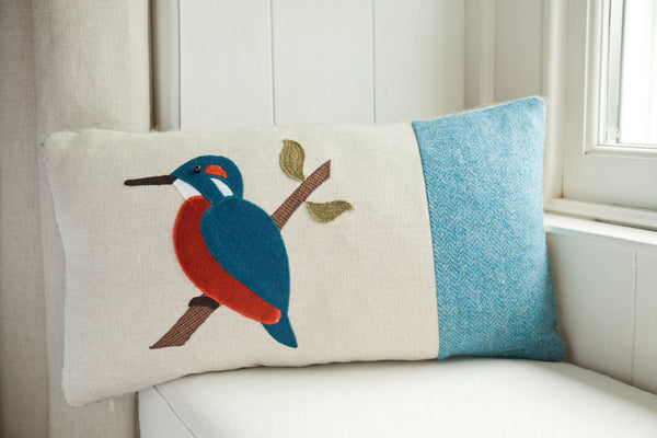Handmade Kingfisher Cushion