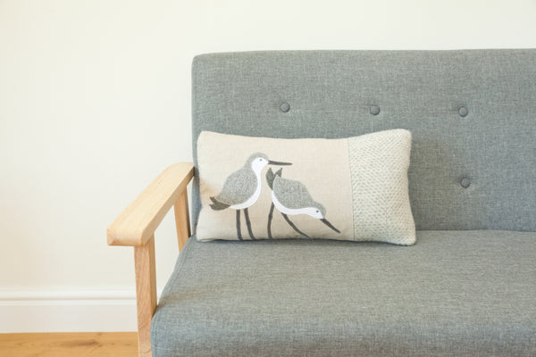 Handmade Dunlin Wading Bird Cushion