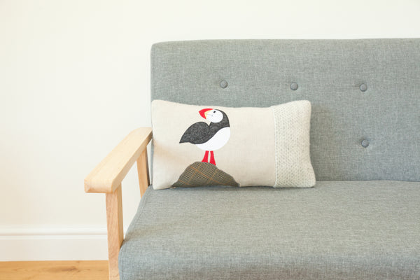 Handmade Puffin Cushion