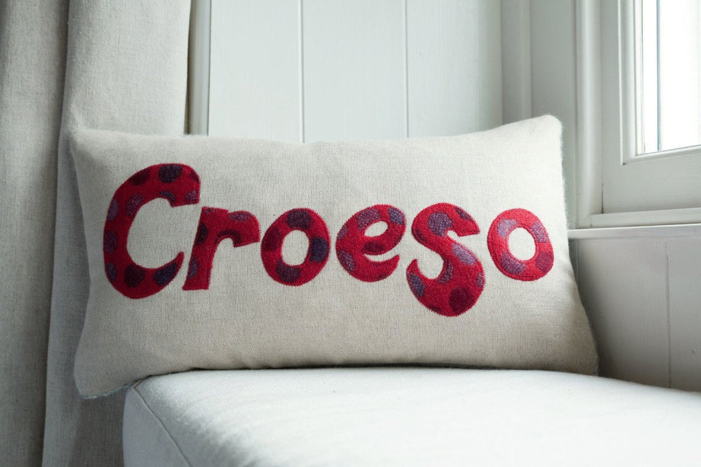 Handmade 'Croeso' Cushion in Melin Tregwynt