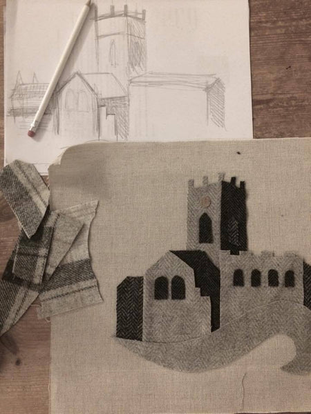 Handmade St Davids Cathedral cushion