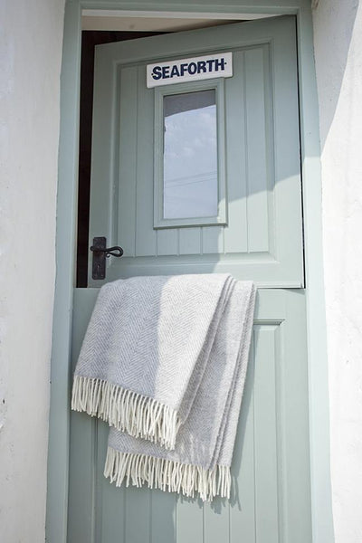 Welsh Woven Grey Woollen Throw