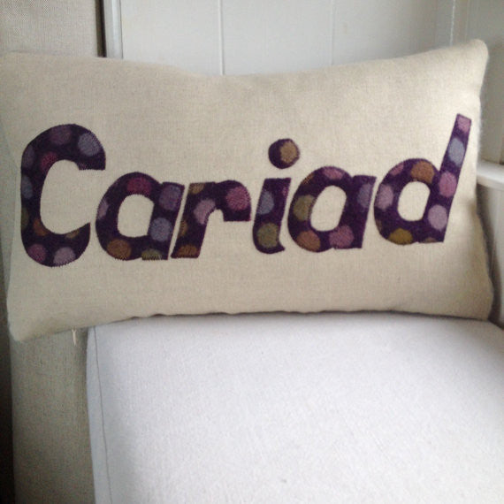Handmade 'Cariad' Cushion in Melin Tregwynt