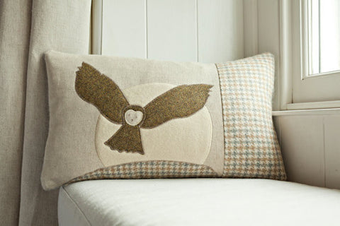 Handmade Swooping Owl Cushion