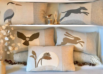 Handmade Leaping Hound cushion