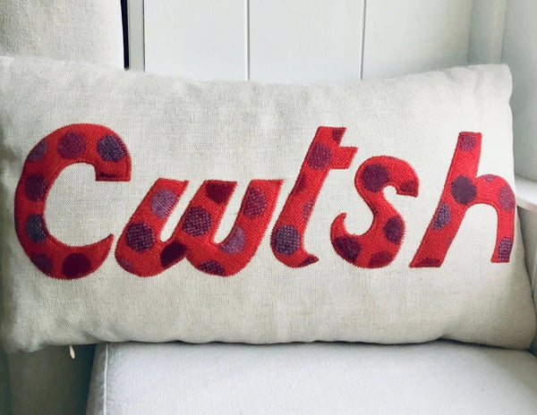 Handmade Cwtsh cushion.
