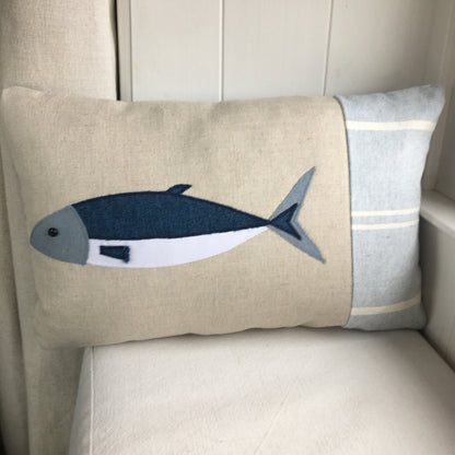 Handmade mackerel fish cushion