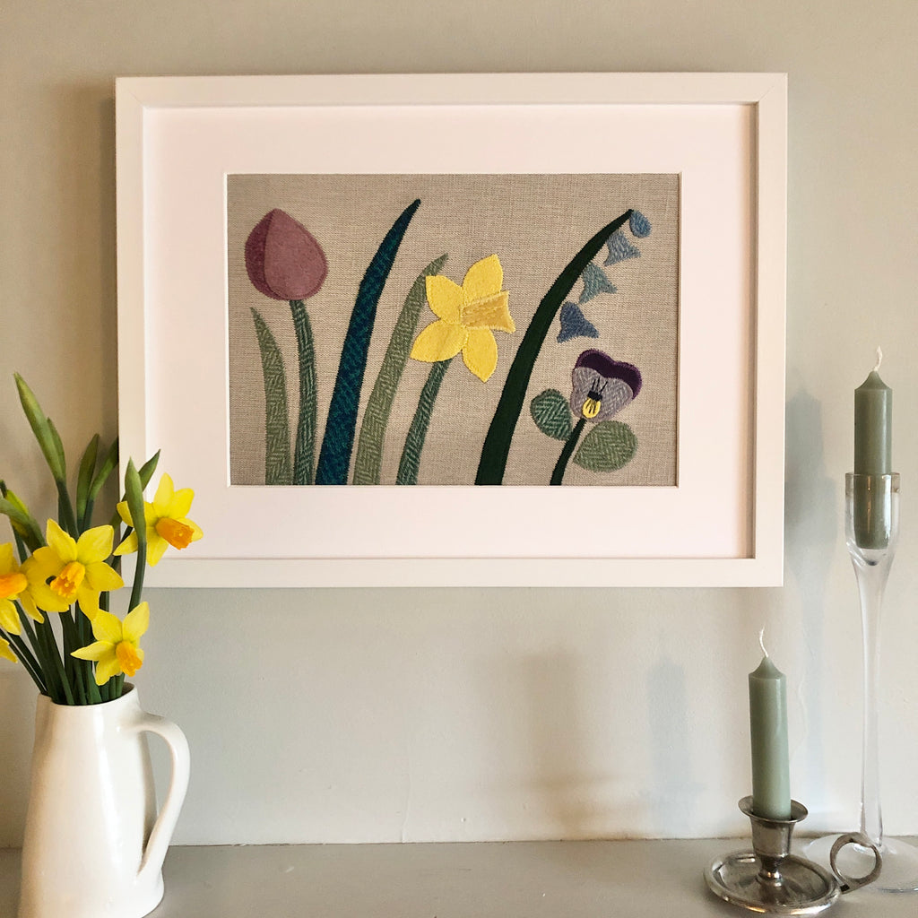 Framed on sale textile art