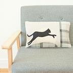 Handmade Leaping Black Cat Cushion
