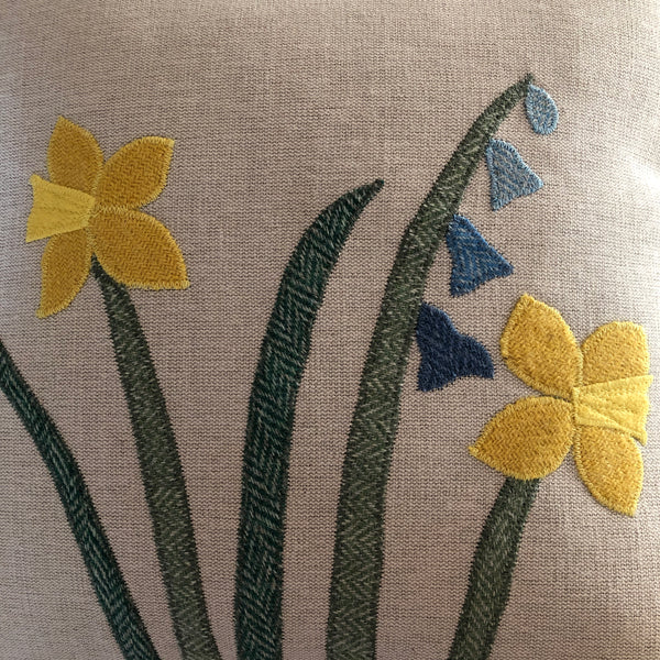Daffodil & Bluebell cushion