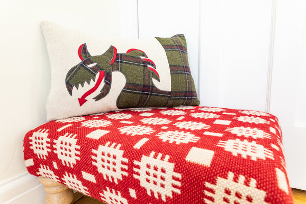 Handmade welsh dragon cushion