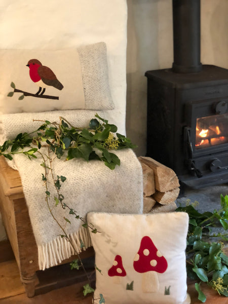 Handmade Robin Cushion