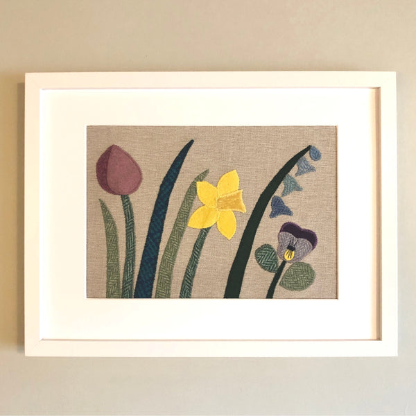 Handmade framed textile art