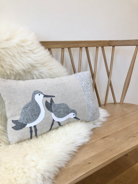 Handmade Dunlin Wading Bird Cushion