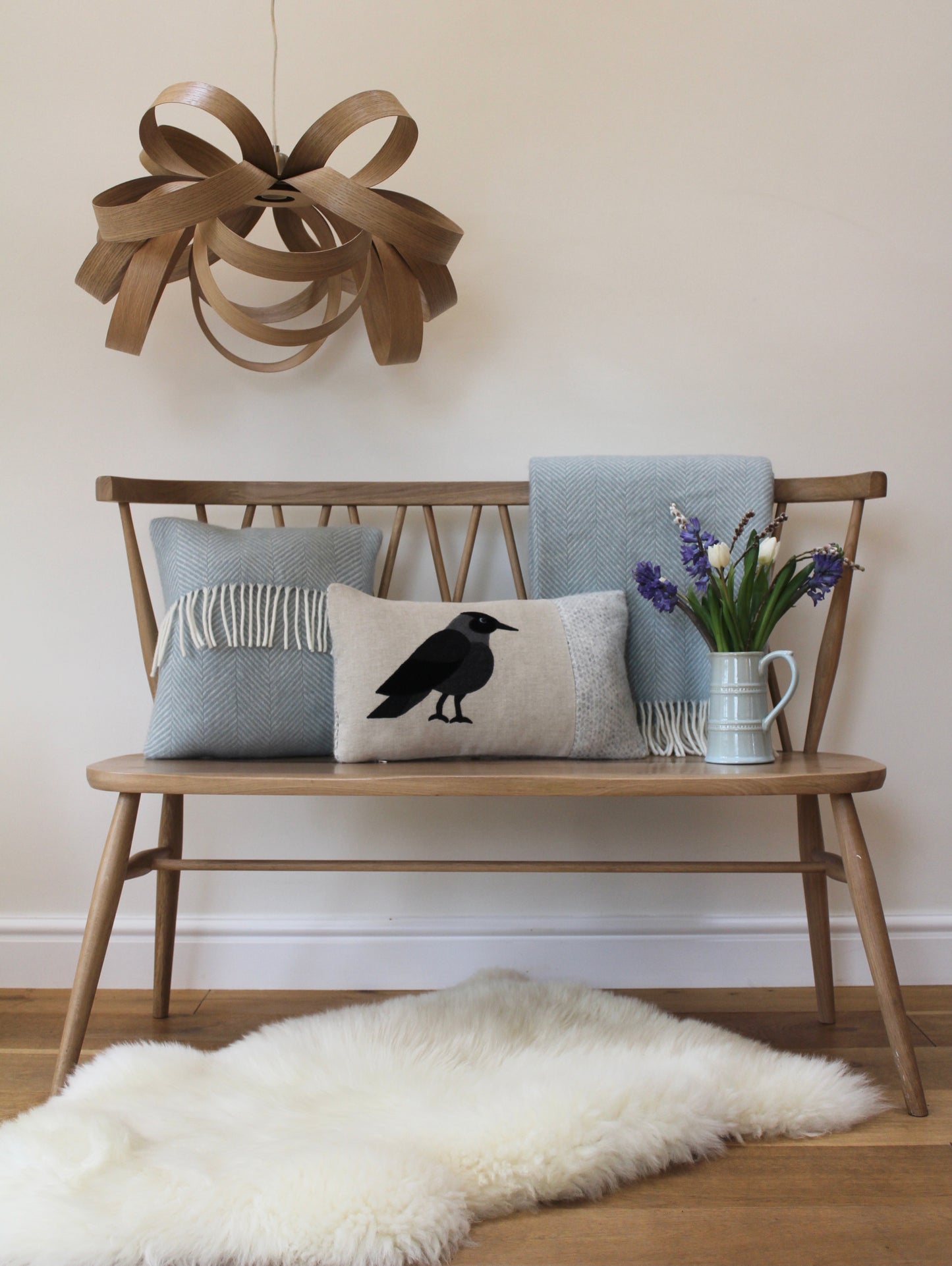 Handmade Jackdaw bird cushion