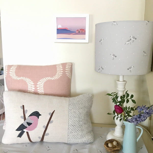 Handmade Bullfinch cushion