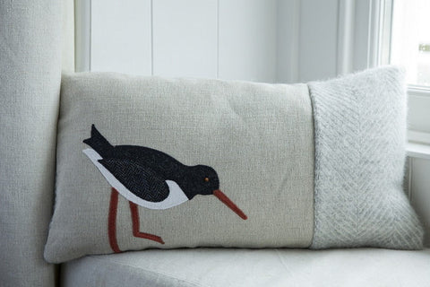Handmade Oystercatcher Cushion