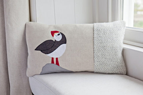 Handmade Puffin Cushion