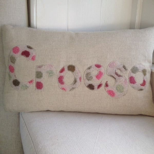 Handmade 'Croeso' Cushion in Melin Tregwynt